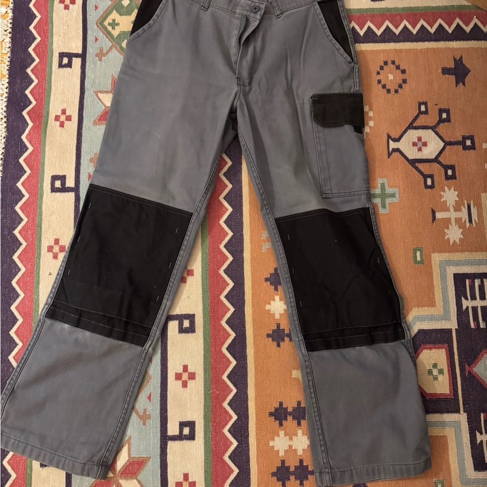 Men's Gray and Black Work Pants